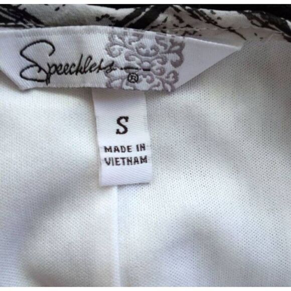 SPEECHLESS GRAY, WHITE, & BLACK DRESS SZ.S EUC.  GORGEOUS DRESS IN EXCELLENT USE - Picture 4 of 5